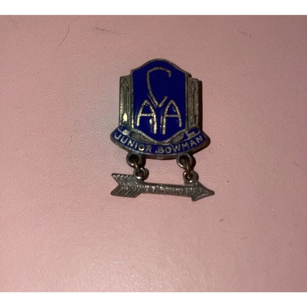 VINTAGE Junior Bowman Lapel Tie Pin Arrow Camp Archery Association
